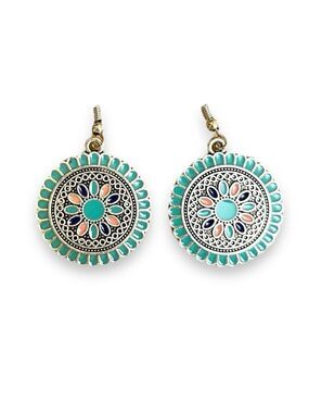 Bohemian Turquoise Round Earrings